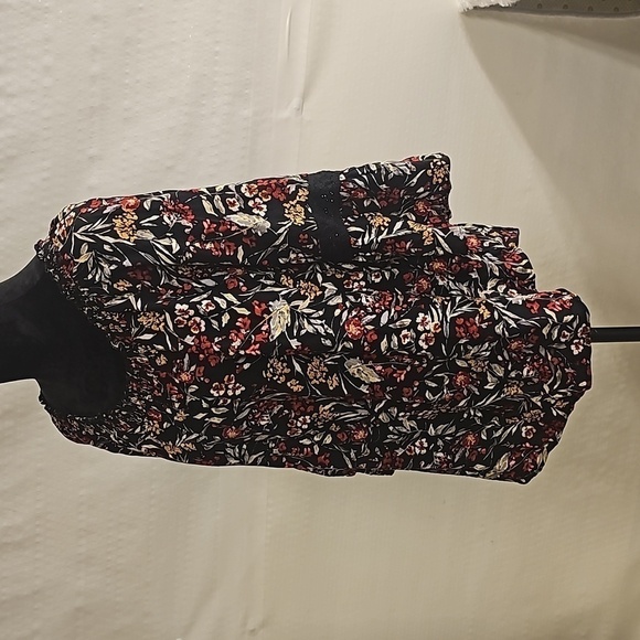Faded Glory floral peasant boho top with bell sleeves size large - Picture 2 of 14